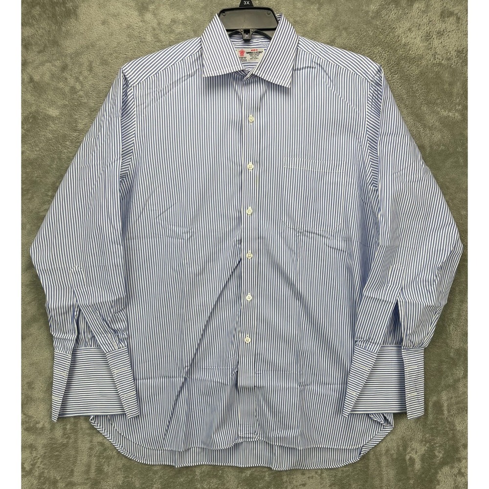 Turnbull & Asser Men's Shirt XXL Blue Striped Long Sleeve Button Up French Cuffs